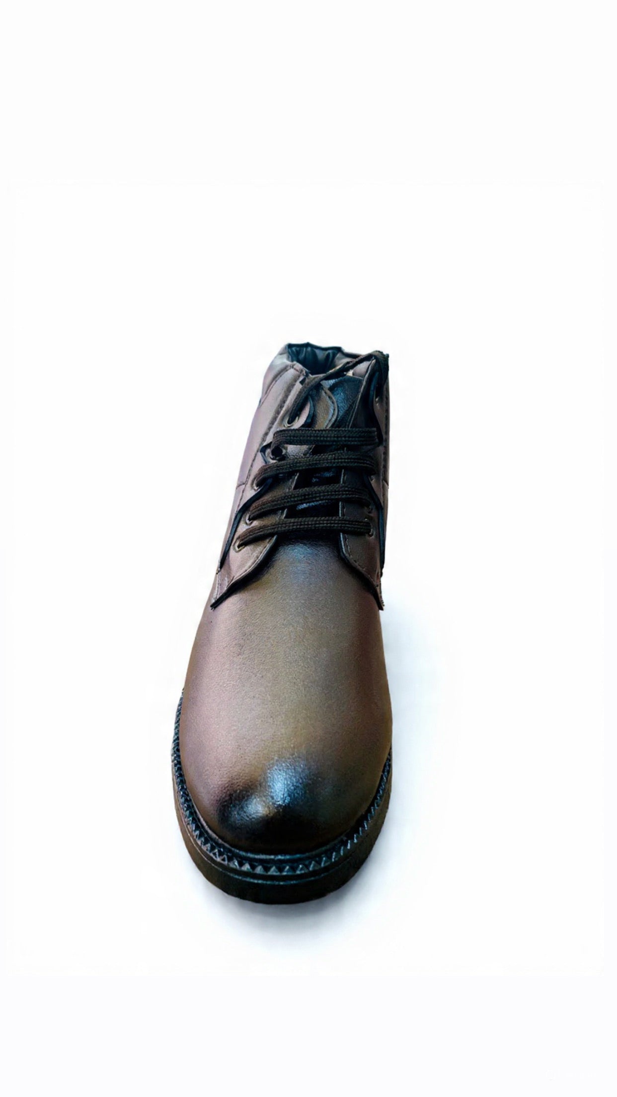 Chelsea Boot lace up – round toe, blocked heel & textured pattern