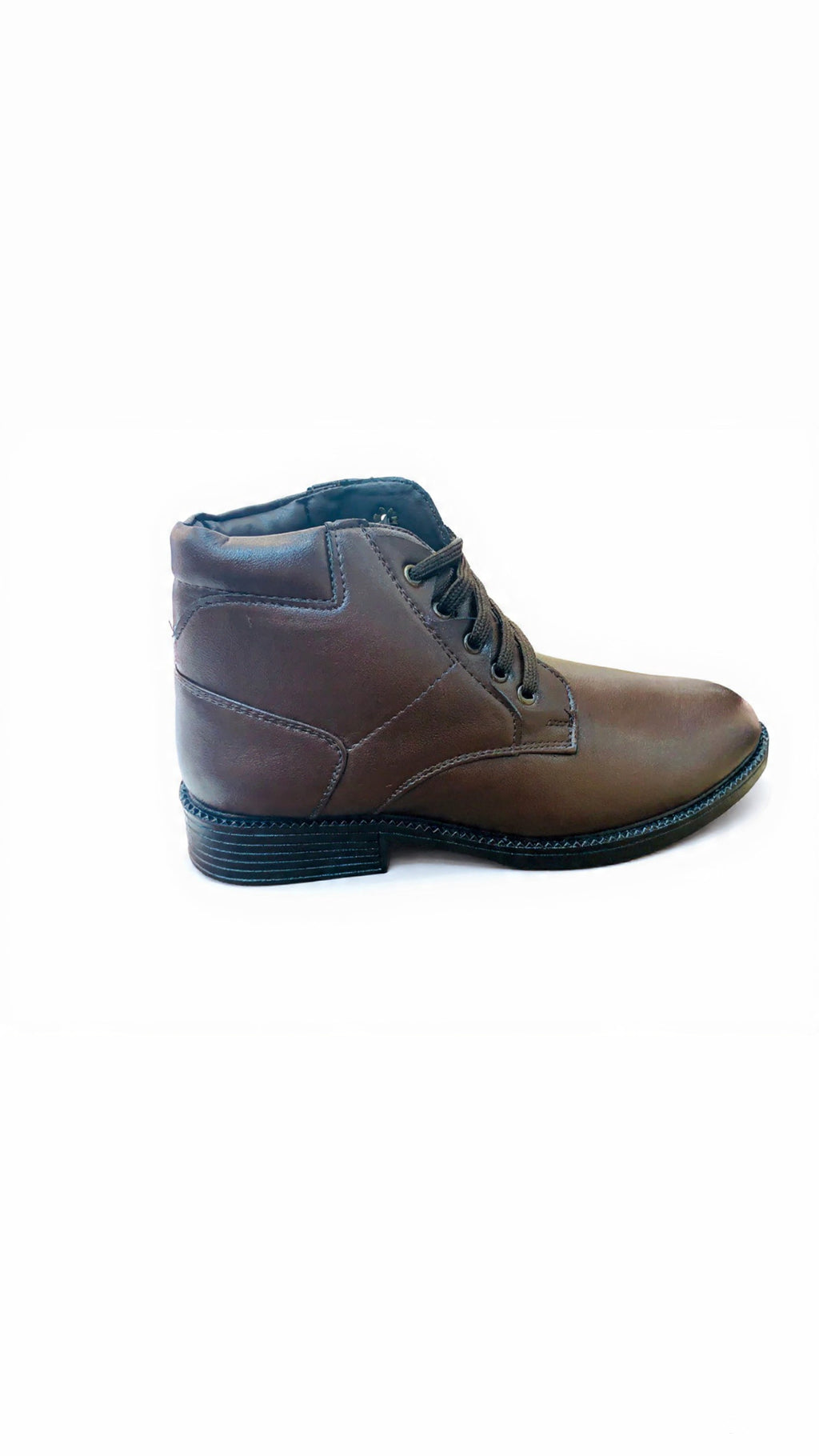 Chelsea Boot lace up – round toe, blocked heel & textured pattern